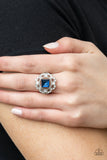 Candid Charisma - Blue Ring - Paparazzi Accessories Ring Bedazzle Me Pretty Mobile Fashion Boutique