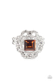 Candid Charisma - Brown Ring - Paparazzi Accessories Ring Bedazzle Me Pretty Mobile Fashion Boutique