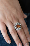 Candid Charisma - Brown Ring - Paparazzi Accessories Ring Bedazzle Me Pretty Mobile Fashion Boutique