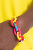 Candid Contrast - Red Bracelet - Paparazzi Accessories Bracelet Bedazzle Me Pretty Mobile Fashion Boutique