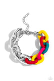Candid Contrast - Red Bracelet - Paparazzi Accessories Bracelet Bedazzle Me Pretty Mobile Fashion Boutique