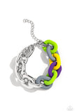 Candid Contrast - Silver Bracelet - Paparazzi Accessories Bracelet Bedazzle Me Pretty Mobile Fashion Boutique