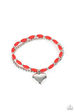 Candy Gram - Red Bracelet - Paparazzi Accessories Bracelet Bedazzle Me Pretty Mobile Fashion Boutique