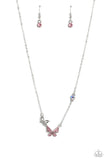 Cant BUTTERFLY Me Love - Pink Necklace - Paparazzi Accessories Necklace Bedazzle Me Pretty Mobile Fashion Boutique