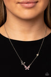 Cant BUTTERFLY Me Love - Pink Necklace - Paparazzi Accessories Necklace Bedazzle Me Pretty Mobile Fashion Boutique