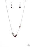 Cant BUTTERFLY Me Love - Purple Necklace - Paparazzi Accessories Necklace Bedazzle Me Pretty Mobile Fashion Boutique