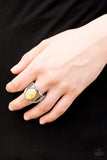 Canyon Cache - Yellow Ring - Paparazzi Accessories Ring Bedazzle Me Pretty Mobile Fashion Boutique