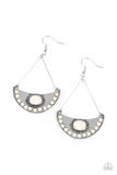 Canyon Canoe Ride - White Earrings - Paparazzi Accessories Earrings Bedazzle Me Pretty Mobile Fashion Boutique