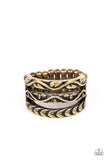 Canyon Canopy - Brass Ring - Paparazzi Accessories Ring Bedazzle Me Pretty Mobile Fashion Boutique