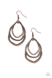 Canyon Casual - Copper Earrings - Paparazzi Accessories Earrings Bedazzle Me Pretty Mobile Fashion Boutique