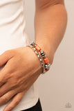 Canyon Cavern - Orange Bracelet - Paparazzi Accessories Bracelet Bedazzle Me Pretty Mobile Fashion Boutique
