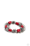 Canyon Cavern - Red Bracelet - Paparazzi Accessories Bracelet Bedazzle Me Pretty Mobile Fashion Boutique