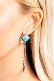 Canyon Circlet - Blue Post Earrings - Paparazzi Accessories Post Earrings Bedazzle Me Pretty Mobile Fashion Boutique
