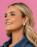 Canyon Circlet - White Post Earrings - Paparazzi Accessories Post Earrings Bedazzle Me Pretty Mobile Fashion Boutique