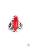 Canyon Colada - Red Ring - Paparazzi Accessories Ring Bedazzle Me Pretty Mobile Fashion Boutique