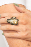 Canyon Collector - Brass Ring - Paparazzi Accessories Ring Bedazzle Me Pretty Mobile Fashion Boutique
