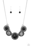Canyon Cottage - Black Necklace - Paparazzi Accessories Necklace Bedazzle Me Pretty Mobile Fashion Boutique