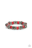 Canyon Crusher - Red Bracelet - Paparazzi Accessories Bracelet Bedazzle Me Pretty Mobile Fashion Boutique