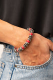 Canyon Crusher - Red Bracelet - Paparazzi Accessories Bracelet Bedazzle Me Pretty Mobile Fashion Boutique