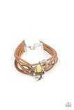Canyon Flight - Yellow Bracelet - Paparazzi Accessories Bracelet Bedazzle Me Pretty Mobile Fashion Boutique
