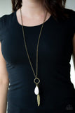 Canyon Quest - Brass Necklace - Paparazzi Accessories Necklace Bedazzle Me Pretty Mobile Fashion Boutique