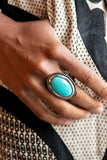 Canyon Sanctuary - Blue Ring - Paparazzi Accessories Ring Bedazzle Me Pretty Mobile Fashion Boutique