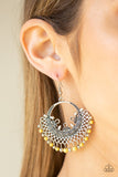 Canyonlands Celebration - Yellow Earrings - Paparazzi Accessories Earrings Bedazzle Me Pretty Mobile Fashion Boutique