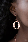 Capital Contour - Copper Necklace - Paparazzi Accessories Necklace Bedazzle Me Pretty Mobile Fashion Boutique
