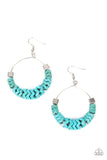 Capriciously Crimped - Blue Earrings - Paparazzi Accessories Earrings Bedazzle Me Pretty Mobile Fashion Boutique