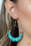 Capriciously Crimped - Blue Earrings - Paparazzi Accessories Earrings Bedazzle Me Pretty Mobile Fashion Boutique