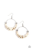 Capriciously Crimped - White Earrings - Paparazzi Accessories Earrings Bedazzle Me Pretty Mobile Fashion Boutique