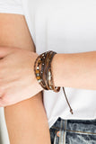 Carefree Camper - Brown Bracelet - Paparazzi Accessories Bracelet Bedazzle Me Pretty Mobile Fashion Boutique