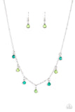 Carefree Charmer - Green Necklace - Paparazzi Accessories Necklace Bedazzle Me Pretty Mobile Fashion Boutique