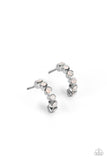 Carefree Couture - White Earrings - Paparazzi Accessories Earrings Bedazzle Me Pretty Mobile Fashion Boutique