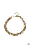 Cargo Couture - Brass Mens Bracelet - Paparazzi Accessories Mens Bracelet Bedazzle Me Pretty Mobile Fashion Boutique