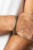 Cargo Couture - Brass Mens Bracelet - Paparazzi Accessories Mens Bracelet Bedazzle Me Pretty Mobile Fashion Boutique