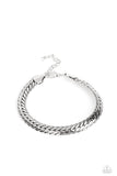 Cargo Couture - Silver Mens Bracelet - Paparazzi Accessories Mens Bracelet Bedazzle Me Pretty Mobile Fashion Boutique
