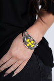 Caribbean Cabana - Yellow Bracelet - Paparazzi Accessories Bracelet Bedazzle Me Pretty Mobile Fashion Boutique