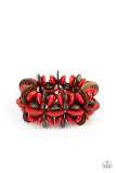 Caribbean Canopy - Red Bracelet - Paparazzi Accessories Bracelet Bedazzle Me Pretty Mobile Fashion Boutique
