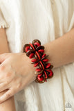 Caribbean Canopy - Red Bracelet - Paparazzi Accessories Bracelet Bedazzle Me Pretty Mobile Fashion Boutique