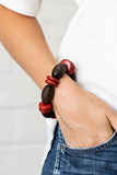 Caribbean Castaway - Red Bracelet - Paparazzi Accessories Bracelet Bedazzle Me Pretty Mobile Fashion Boutique