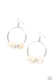 Caribbean Cocktail - White Earrings - Paparazzi Accessories Earrings Bedazzle Me Pretty Mobile Fashion Boutique