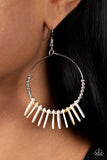 Caribbean Cocktail - White Earrings - Paparazzi Accessories Earrings Bedazzle Me Pretty Mobile Fashion Boutique
