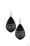 Caribbean Coral - Black Earrings - Paparazzi Accessories Earrings Bedazzle Me Pretty Mobile Fashion Boutique