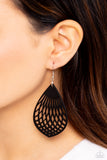 Caribbean Coral - Black Earrings - Paparazzi Accessories Earrings Bedazzle Me Pretty Mobile Fashion Boutique