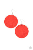 Caribbean Cymbal - Red Earrings - Paparazzi Accessories Earrings Bedazzle Me Pretty Mobile Fashion Boutique