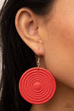 Caribbean Cymbal - Red Earrings - Paparazzi Accessories Earrings Bedazzle Me Pretty Mobile Fashion Boutique