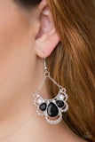 Caribbean Royalty - Black Earrings - Paparazzi Accessories Earrings Bedazzle Me Pretty Mobile Fashion Boutique