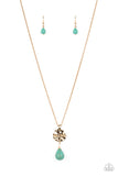 Caring Couture - Gold Necklace - Paparazzi Accessories Necklace Bedazzle Me Pretty Mobile Fashion Boutique