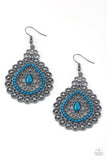 Carnival Courtesan - Blue Earrings - Paparazzi Accessories Earrings Bedazzle Me Pretty Mobile Fashion Boutique